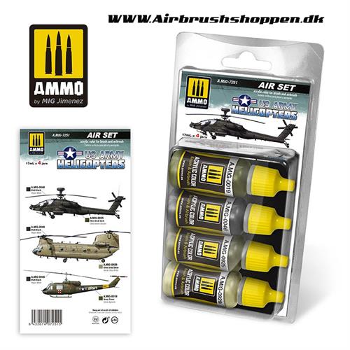 AMIG 7251 US Army Helicopters Sæt 4 x 17ml